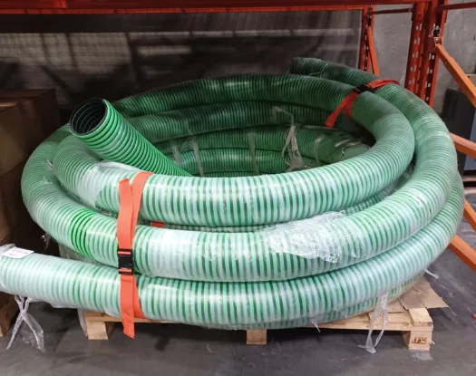 Orange strap bundling suction hose