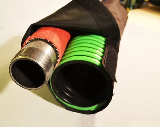 Duplex sleeve holding two hoses apart