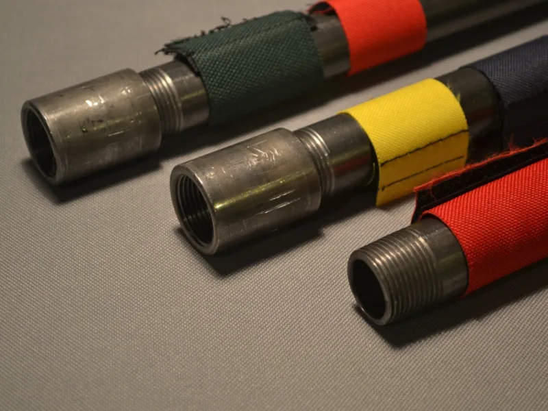 Close-up of pipe markers
