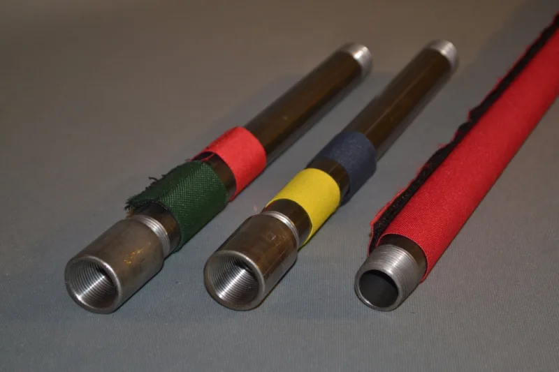 Colour markers on steel pipe
